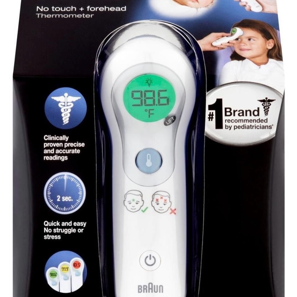 No Touch Forehead Thermometer - White